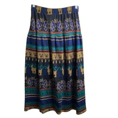VTG 80s Melrose Knits By Christian De Castelnau Aztec Vest Skirt Set Size S/M