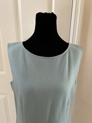 Vintage GENNY Light Blue Coat & Dress Set, Wool Silk Lycra, Size 46 (Italian)