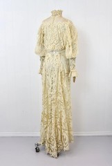 Antique 1905 Edwardian Ivory Tape Lace Summer Afternoon Tea Dress Gown