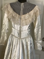 EXQUISITE Vintage Wedding Gown NY DESIGNER WWII CANDLELIGHT SATIN LACE Gown 6