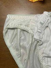 Pale Green Polyester Nylon Silky Panty Vtg Sheer Hi Cut White Lace Briefs Sz.6/M