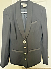 Vintage Chantal Thomass Paris Black Suit Jacket w/ Mother of Pearl buttons Size8