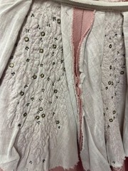 Vintage 1950s Beaded Hips Side Zipper Dusty Rose Faille Cocktail Dress Bust 34