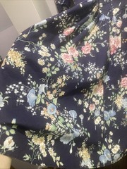 Vintage 1980s Willow Ridge Navy Floral Dress Size 12P Day Sundress Cottagecore