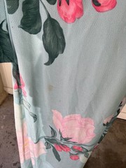VINTAGE 1970s HANAE MORI JAPAN DESIGNER FLORAL DRESS MATACHING SHAWL SCARF AS IS