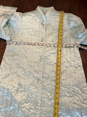 Vintage Miss Elaine Quilted Button Front Robe Light Blue Size Small Cottagecore