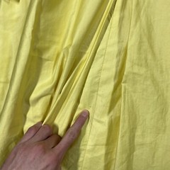 VINTAGE 50s Town & Country Club Dress Small Polished Cotton Day Tea Swing Yellow
