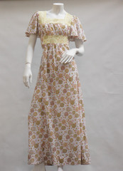 Vintage 70s Floral print Maxi Dress Prairie Boho Hippie Retro