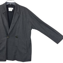 Vintage Escada Gray Virgin Wool Double-Breasted 80s 90s Power Blazer Eu 36 US 6