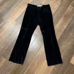 Vintage 60s 70s Navy Velvet Pants Strait Talon Zipper Unknown Brand and Size