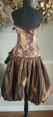 Vintage 1980s Metalic Brown Custom Bubble Skirt Prom Dress As Pictured