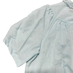 Vintage 1960s Robins Egg Blue Swiss Dot Lace Snap Housecoat