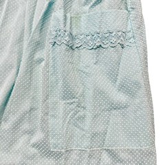 Vintage 1960s Robins Egg Blue Swiss Dot Lace Snap Housecoat