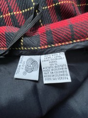 VTG JH Collectibles Womens 10 Skirt Suit Tartan Red Plaid Wool Velvet Collar