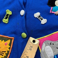 Jack B. Quick Sweater Cardigan Dog Vet Petite Medium Kitschy Grannycore Novelty