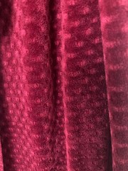 Vtg 80s Violette Wine Red Velour Houserobe Glamour Ruffle Collar Med to Lg