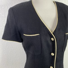 Vintage Donna Ricco New York Women’s Size 6 Black Button Front Sheath Dress