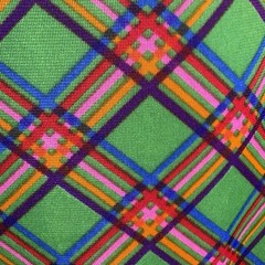 Vintage 1970’s Mod Halter style Argyle Plaid Print Maxi Dress Size XS