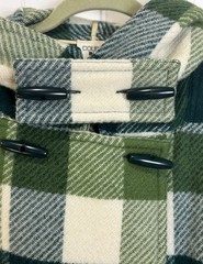 RARE Vintage 1960’s Courreges Green and Cream Plaid Wool Peacoat sz FR 38/ US 8