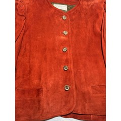 Sportalm Kitzbühel Vintage Suede Leather Jacket Rust Red Made in Austria EU 44
