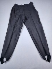 Vintage Votre Nom Paris Stirrup Pants 8 black Satin High Waist Tapered