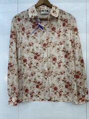 VTG Act III Womans Floral Dacron Polyester Blouse Secretary Top Cottage READ