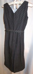 Vintage 1950s Belted dress. Sheath with short sleeve Bolero jacket. 27″ waist.