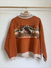 VTG 1980 Fiorucci Classic Nouveau Grizzly Salmon River Sweat Shirt Made In Italy