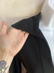 Vintage 70s Sunshine Alley Black Shift Dress 14 Minimalist Academia Classic Tie