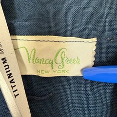 Vintage Nancy Greer Navy Blue Sailor Nautical Sheath Dress 60s ILGWU Made in USA