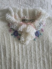 Vintage 70s Ricki Sweater Fairycore Cottagecore Womens Small Medium Lace Collar