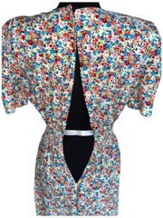 Vintage 80’s Karin Stevens Dress Sz 6P Mulit Color Midi Floral Cottagecore Retro