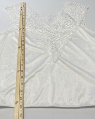 Vintage Collections Etc. Womens Semi Sheer Lace Lingerie Top White Large Lagom