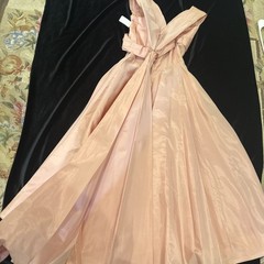 Harry Keiser Party Dress Cocktail Rose Pink Taffeta Vintage 1950s