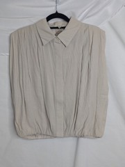Easel Women’s Beige Pleated Blouse – Size M