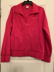 Nike Vintage XL Windbreaker Jacket Dark Pink Full Zip Mesh Lining Pockets HO09