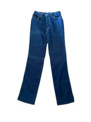 Vtg 70s LANDLUBBER Dark Wash Jeans High Waist Straight Leg Talon 42 Zip sz 15/4