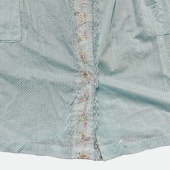 Vintage 1960s Robins Egg Blue Swiss Dot Lace Snap Housecoat