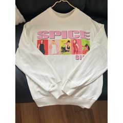 Hollister Cream & Pink retro 90s Graphic Spice Crewneck size XXS Oversize