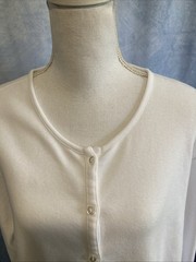 Vtg 90s KL Collection White Cardigan Sweater 1X Combed Cotton Brazil Grandmacore