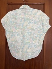 Vintage Pastel Shirt 80s Beach Mom Cherokee Brand No Tag Button Up