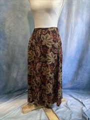 VTG 90s Y2K Croft & Barrow Paisley Midi Skirt Size 6 Rayon Whimsigoth Boho Fairy