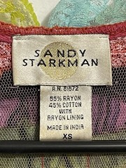 Vtg Sandy Starkman Wearable Art Colorful Beach Summer Women’s Blouse Size XS