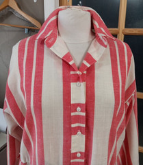 VINTAGE Shirt Dress TRENDS JERRIE LURIE Red White Rare Classic Dolman Pockets
