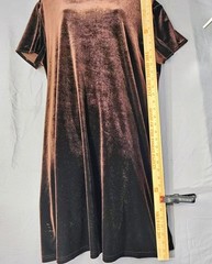 VTG 80’s Jacqueline Ferrar Velour Velvet Midi Dress Plus Sz 16 Long Cocoa Brown