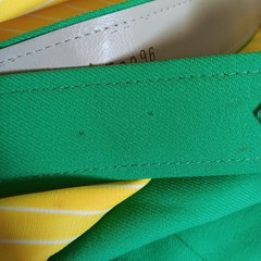 Vintage 1960s California Girl Size 12 Dress Green Mod Stripe Yellow Jacket Set