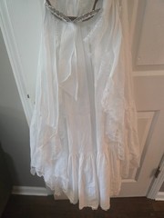 Vintage Western Collection Styles White Wedding Style Dress Petite W/ Belt NOS