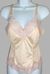 Vtg JC Penney Fantasia Peachy Pink Lace Camisole Union Label USA Sz: 32