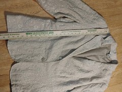 RN98516 Vintage Tan Linen Blend Coldwater Creek Jacket, XL
