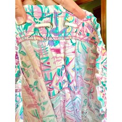 Vintage 90s Jantzen Tropical Patchwork Cotton Relaxed Baggy Long Shorts Size 12